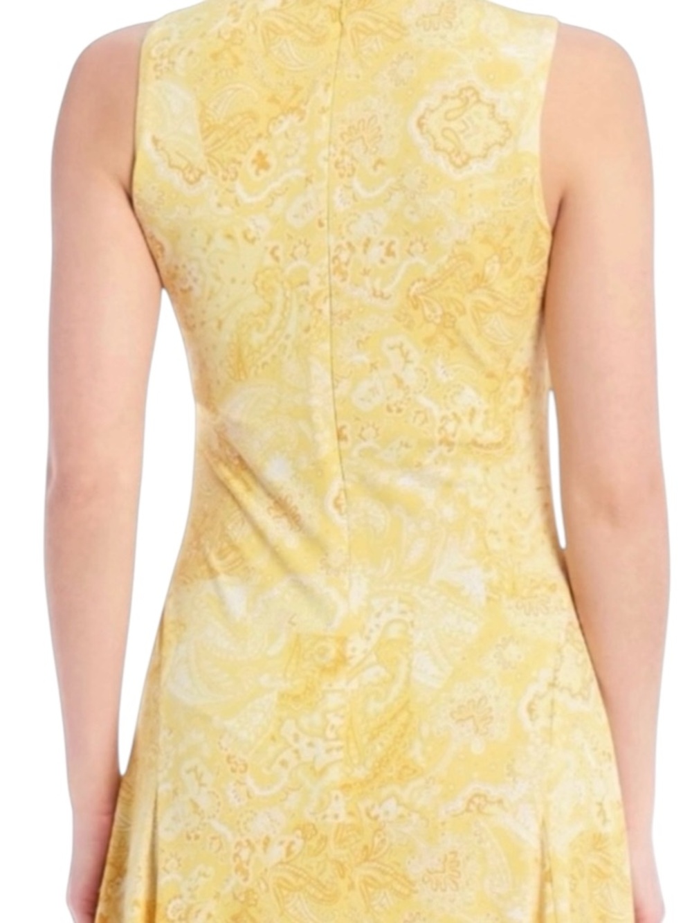 🎉HP🎉 MICHAEL MICHAEL KORS Sleeveless Mini Dress XL – Yellow Floral Paisley, NWT - Picture 8 of 14